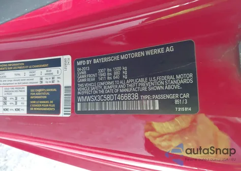 2013 Mini Coupe Cooper S z USA, uszkodzony, nr VIN WMWSX3C58DT455838